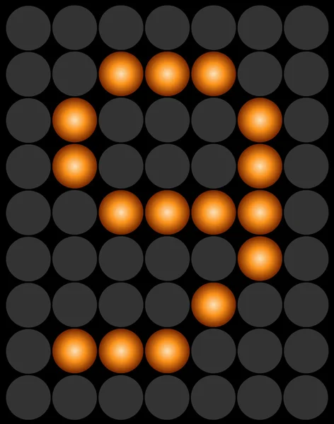 Arancione digitale led numero 9 alfabeto — Vettoriale Stock