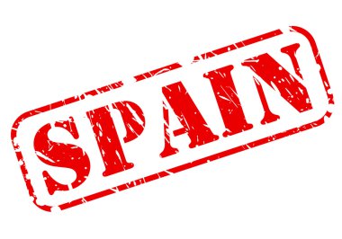 beyaz üzerine kırmızı İspanya damga
