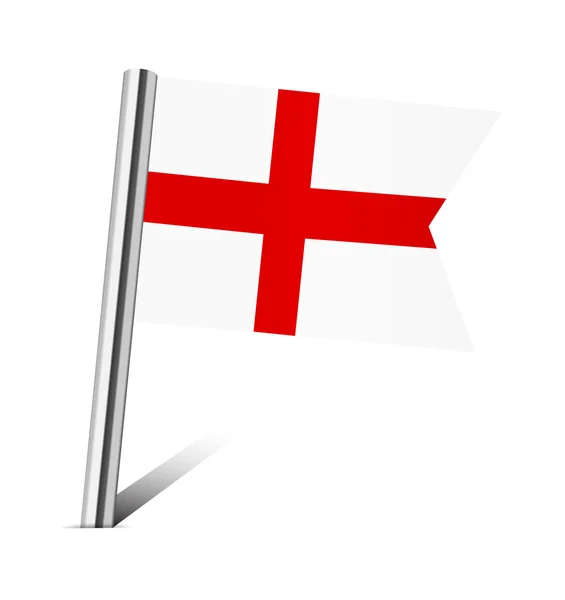 Inghilterra spilla bandiera — Vettoriale Stock