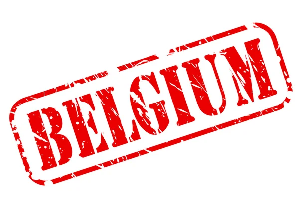 Tekst czerwony znaczek Belgia — Wektor stockowy