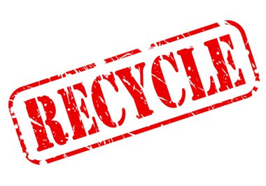 beyaz üzerine kırmızı damga metni geri dönüşüm