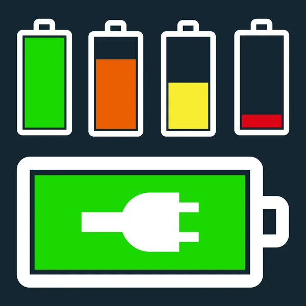 Jeu de niveau de charge de la batterie — Image vectorielle