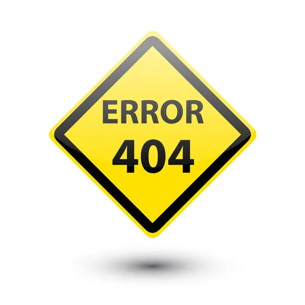 ERROR 404 sinal amarelo — Vetor de Stock