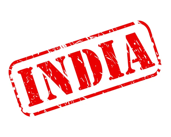 INDIA timbro rosso testo — Vettoriale Stock