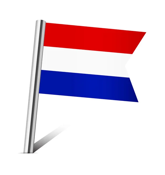 네덜란드 깃발 핀 — 스톡 벡터