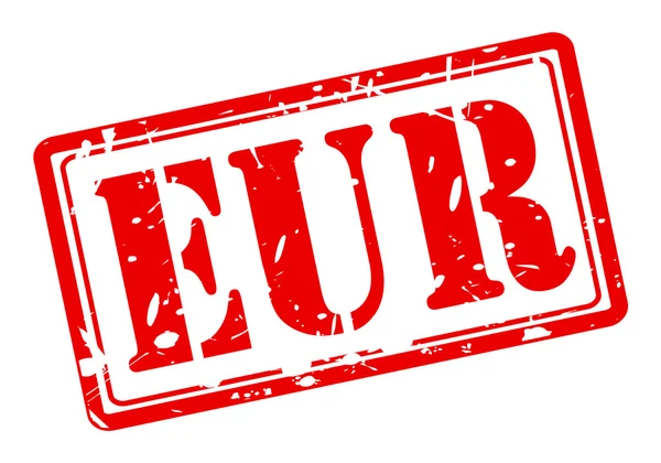 Piros bélyegzőszöveg EUR — Stock Vector