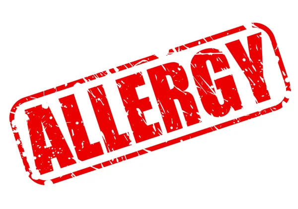 Alergia texto carimbo vermelho — Vetor de Stock