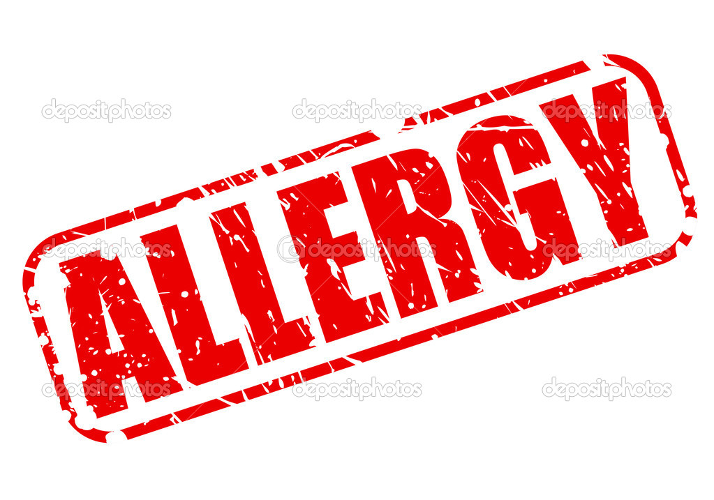 Allergy red stamp text