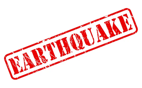 Aardbeving rode stempel tekst — Stockvector