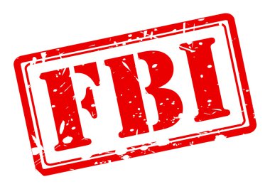FBI red stamp text on white clipart