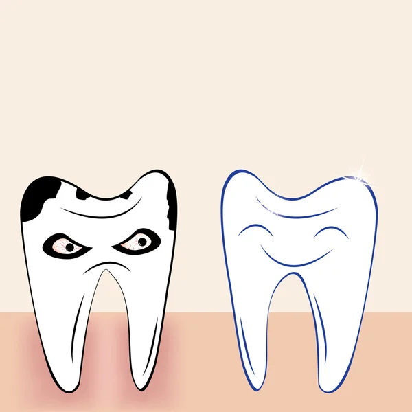 Dentes abstratos desenhos animados fundo dental — Vetor de Stock