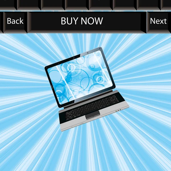 Business laptop azul fundo abstrato —  Vetores de Stock