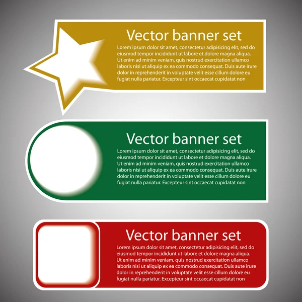 Invierno banners web 3 colores — Vector de stock