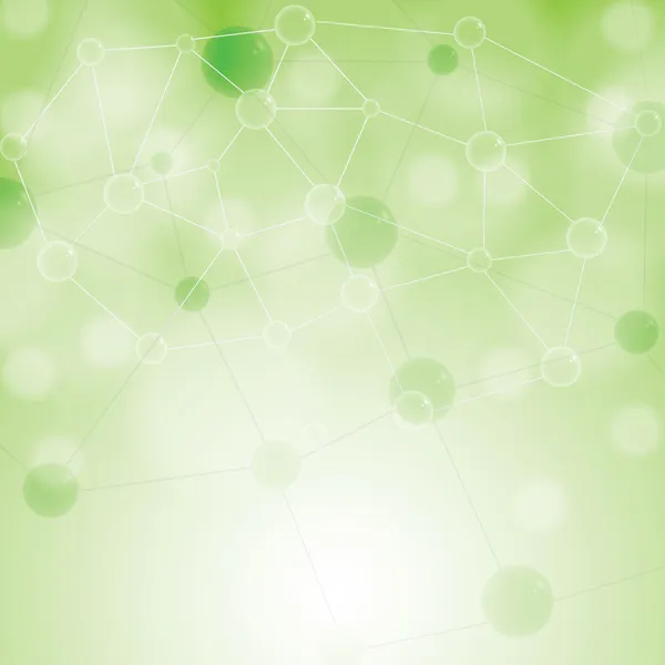 Молекулярная иллюстрация зеленый фон — стоковый вектор