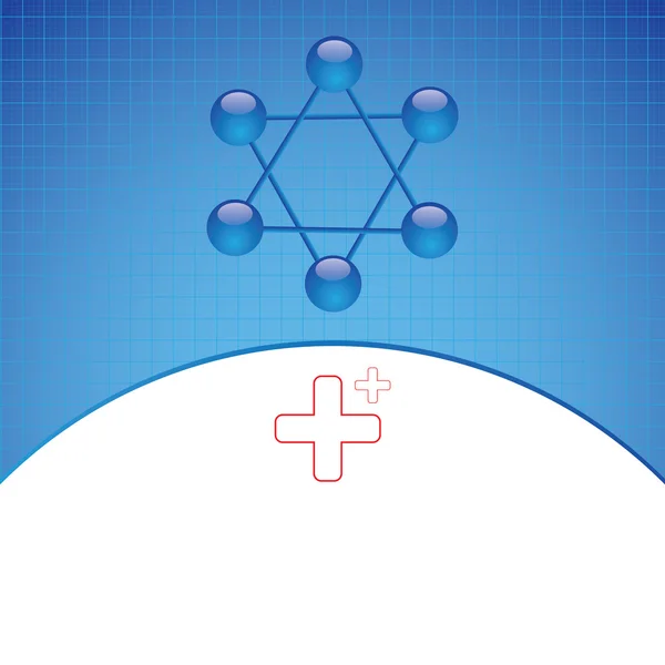 Molecule illustrazione sfondo blu — Vettoriale Stock