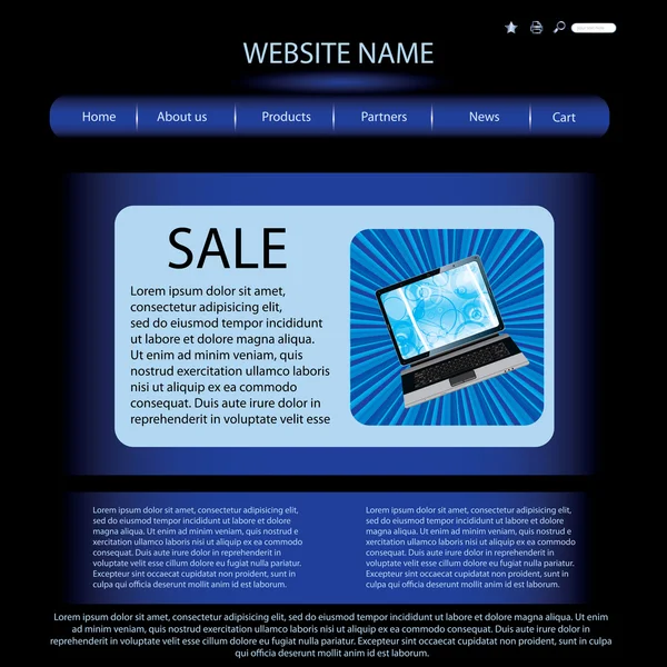 Modello di design del sito web vettoriale — Vettoriale Stock