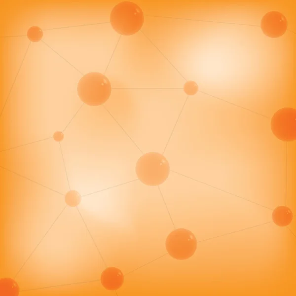 Illustration molécule fond orange — Image vectorielle