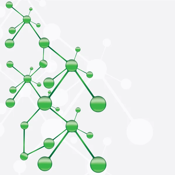 Molécule fond argenté vert — Image vectorielle