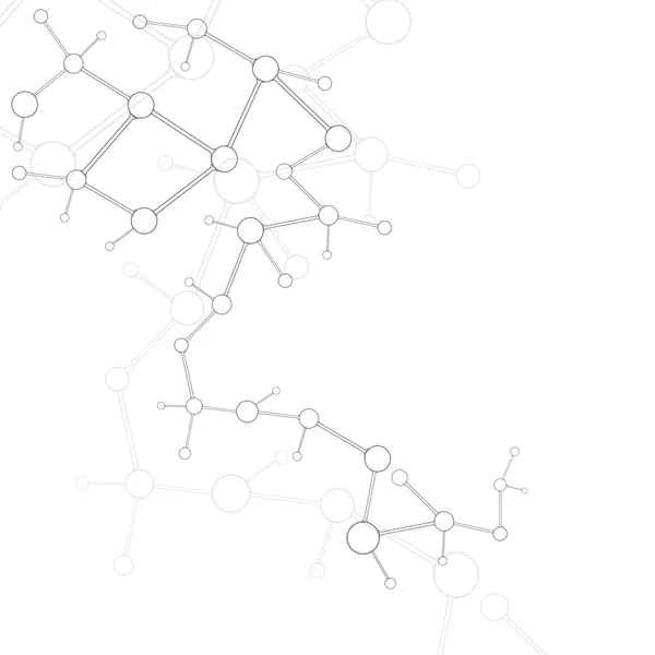 Moleculă abstractă fundal alb argintiu — Vector de stoc