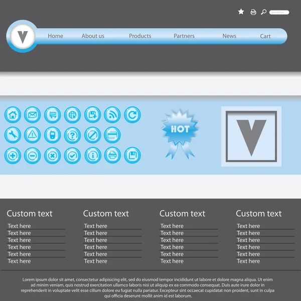 वेक्टर वेबसाइट डिझाइन टेम्पलेट — स्टॉक व्हेक्टर