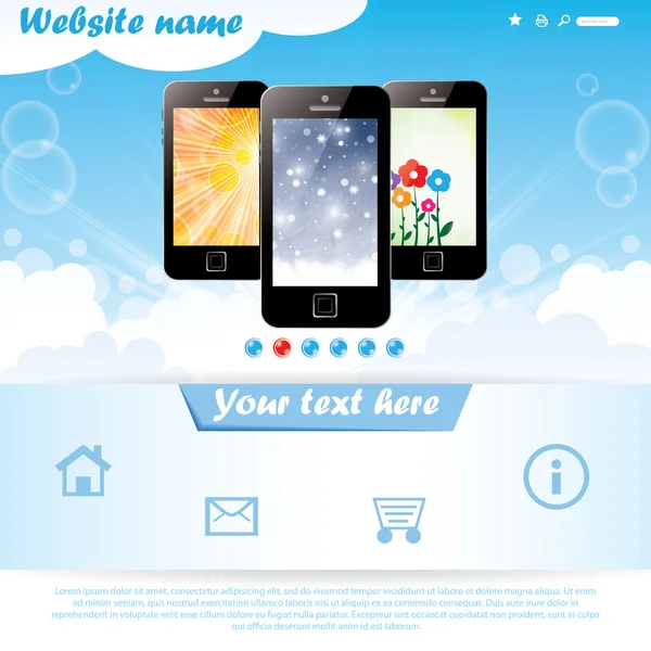 Modèle de site Web moderne pour entreprise mobile — Image vectorielle