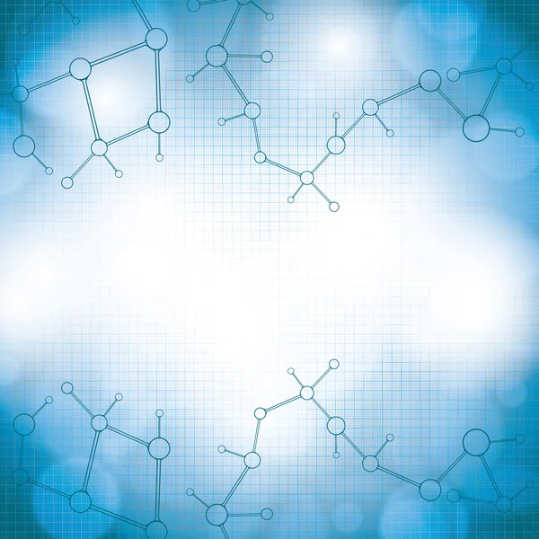 Molecule sfondo blu — Vettoriale Stock