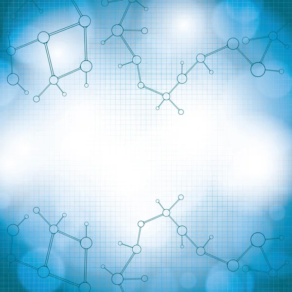 分子青い背景 — ストックベクタ