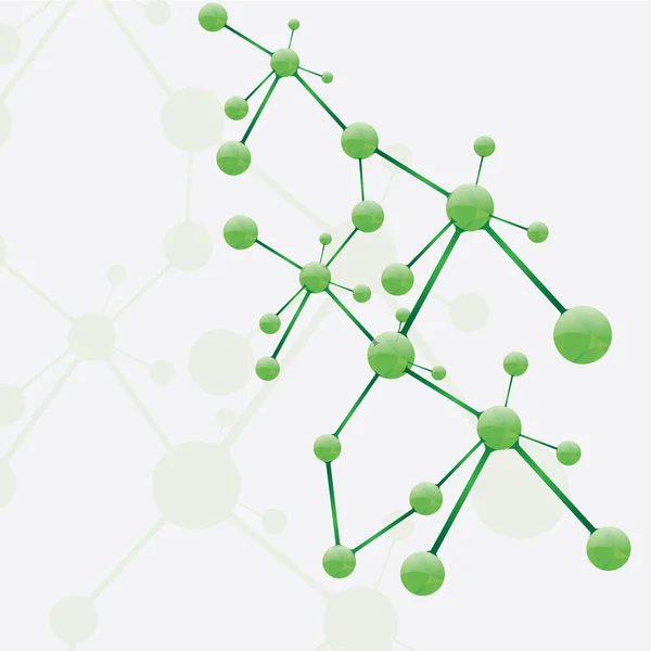 分子绿色银色背景 — 图库矢量图片