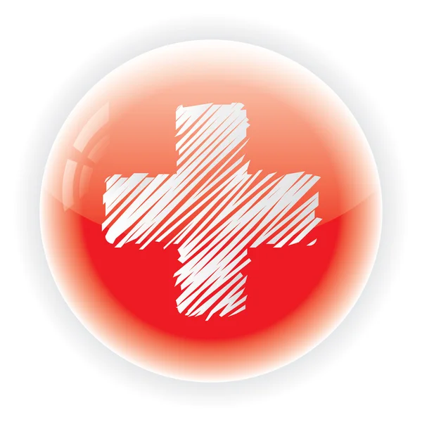 Rood medische symbool geïsoleerd — Stockvector