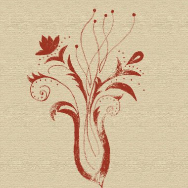 soyut güzel çiçekler yaratıcı tasarım elle çizilmiş