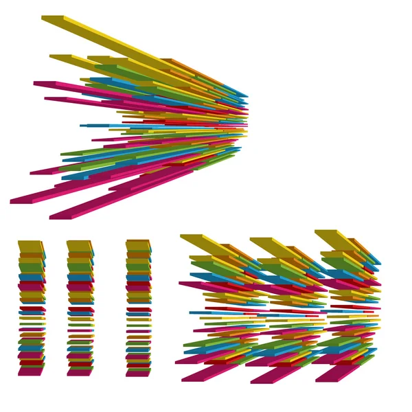 Kleurrijke 3D-abstracte vormen — Stockvector