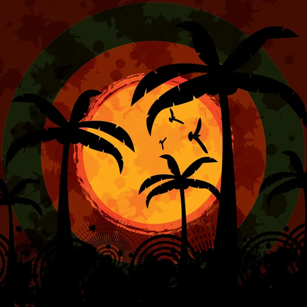 Fondo de vacaciones tropicales de verano — Vector de stock