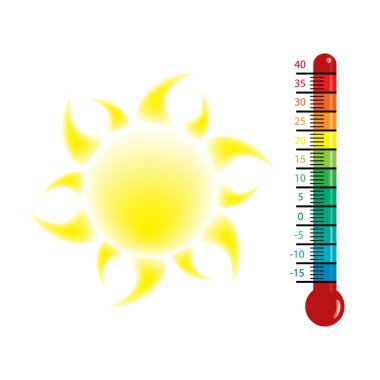 Heat alert illustration with sun clipart