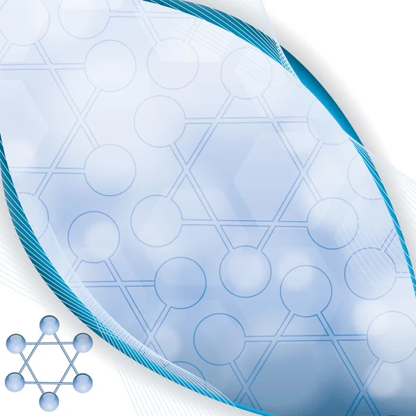 Molecule blue background — Stock Vector