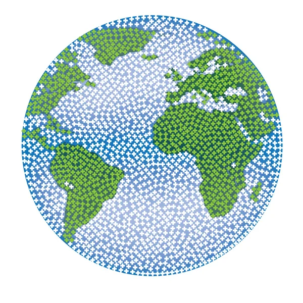 Illustration vectorielle croisée de carte du monde — Image vectorielle