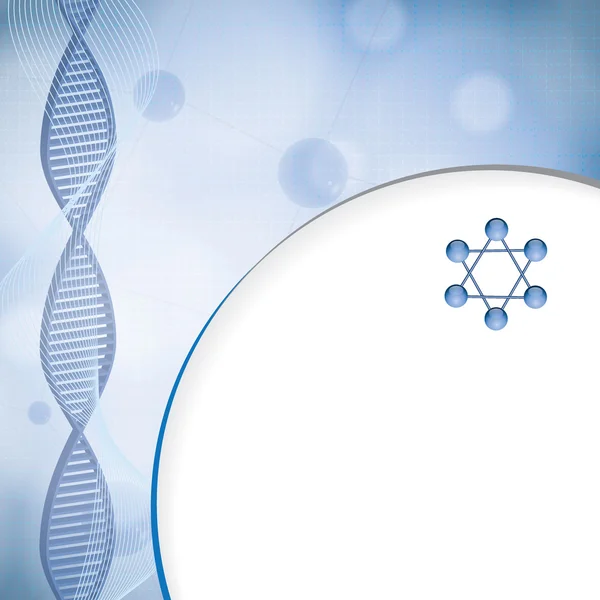 Molécule fond bleu — Image vectorielle