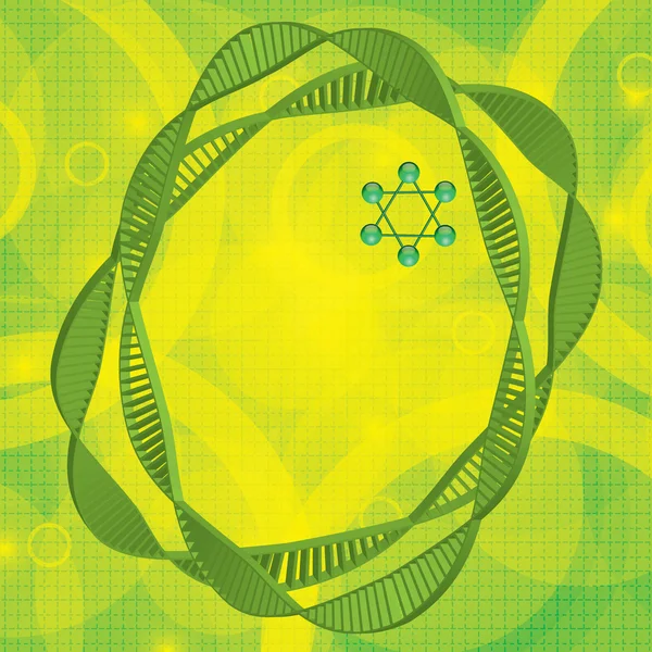 DNA zelené pozadí — Stockový vektor