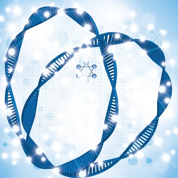 Molécule ADN fond bleu — Image vectorielle