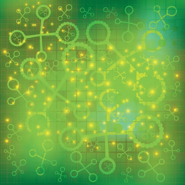 Molecule green background — Stock Vector