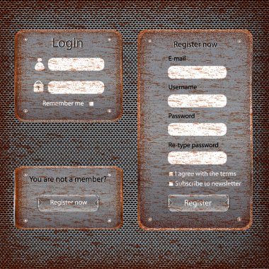 Modern paslı web kartı giriş formu
