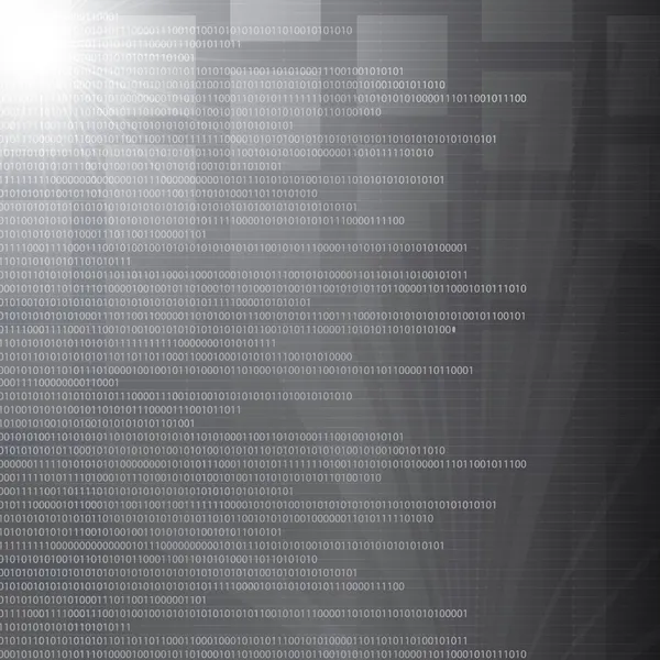 高科技二进制数字抽象银色背景 — 图库矢量图片