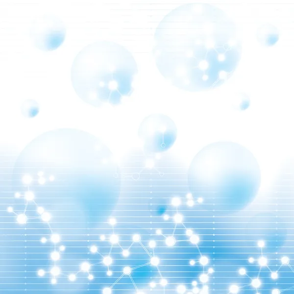 Molecule blue background — Stock Vector