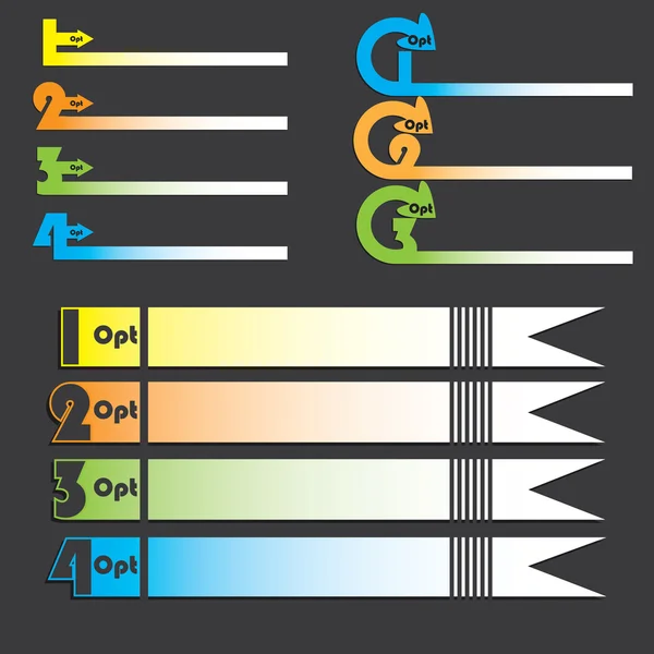 Современный номер опций баннер 3 набор — стоковый вектор