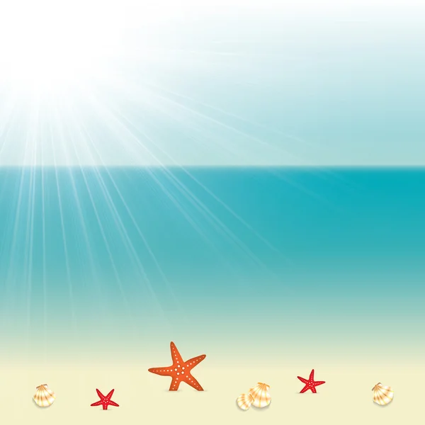 Seaside summer background — Stock Vector