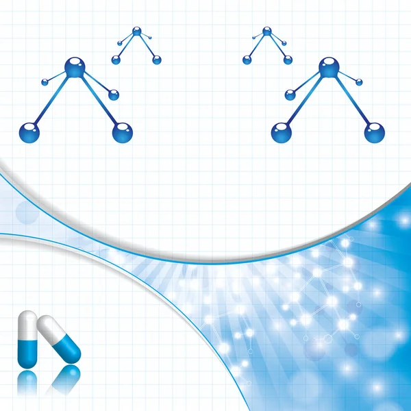 Molecule sfondo blu — Vettoriale Stock