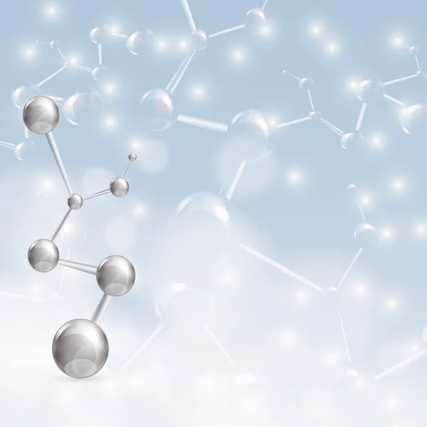 Molecule illustration blue background — Stock Vector