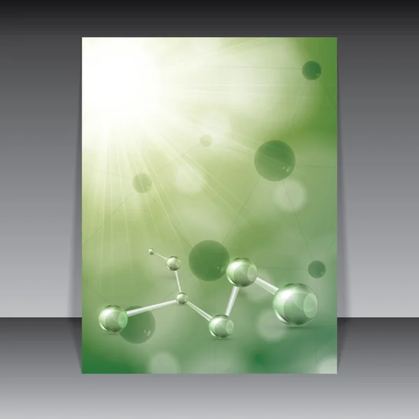 Molécule fond vert — Image vectorielle