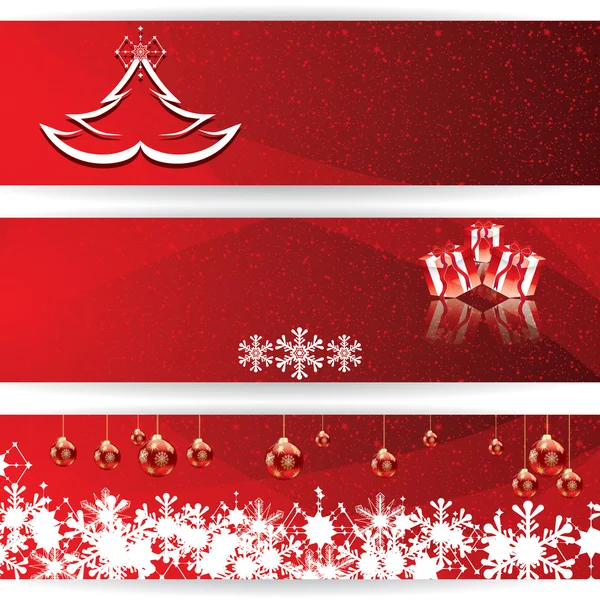 Set of horizontal Christmas vector banners — 图库矢量图片