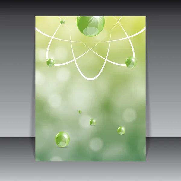 Molécula ilustração fundo verde — Vetor de Stock