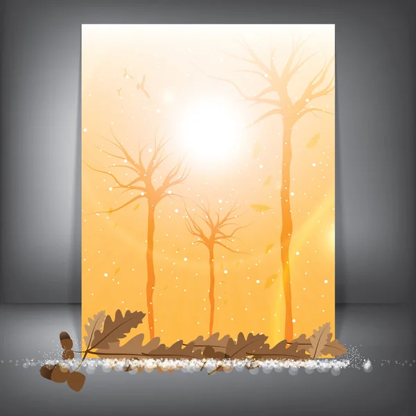 Vector background autumn and winter — Stock Vector